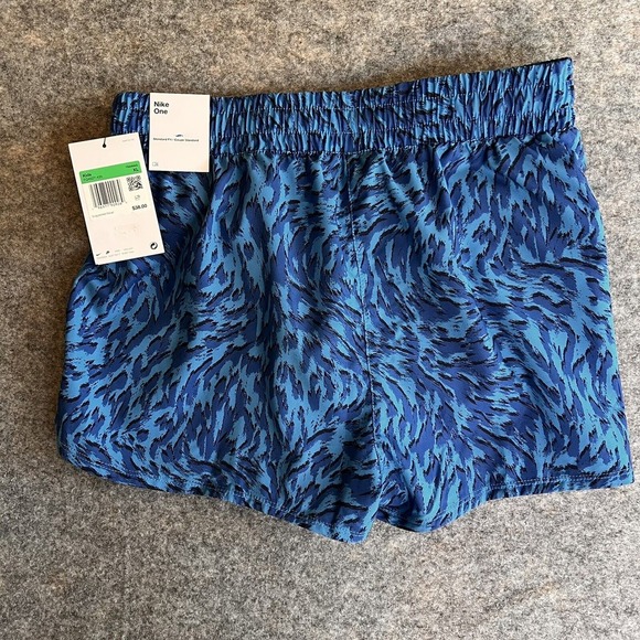 Nike One Training‎ Shorts Unisex XL Lined Blue Camo Running Gorpcore Outdoors - Picture 1 of 6